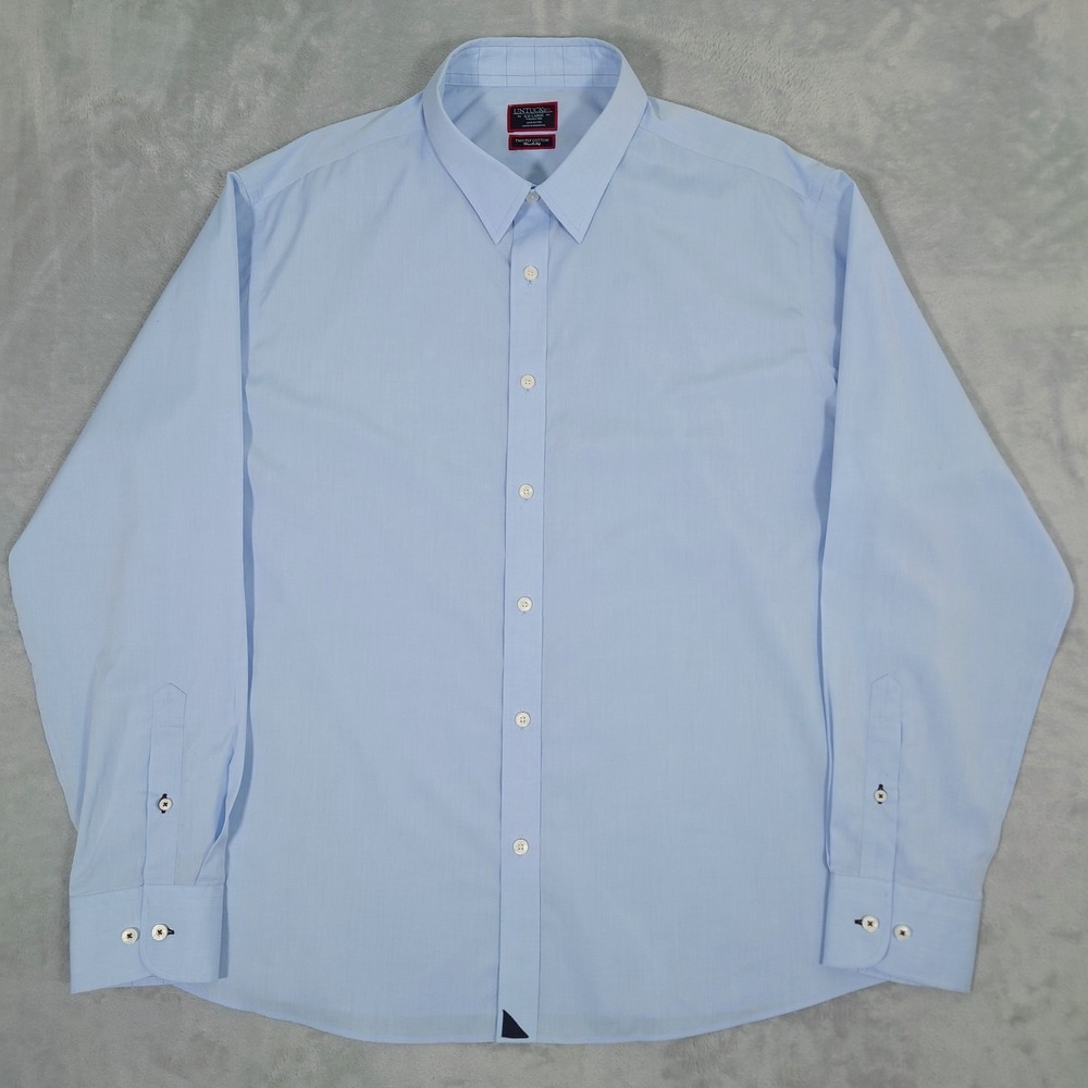 Untuckit Button Up Shirt Men's XL Light Blue 100 % Cotton Yount Ridge
